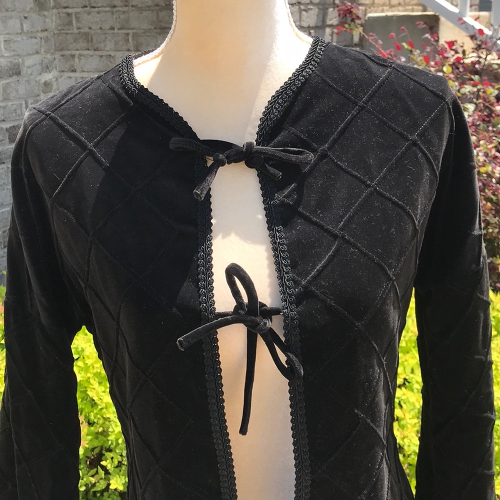 1970's Patty Woodard Quilted Black Velvet Jacket - Picture 2 of 8
